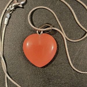 Strawberry quartz heart necklace